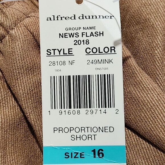 Alfred Dunner Dress Pants Size 16 Classic Fit Elastic Waist Brown Color - Picture 9 of 16